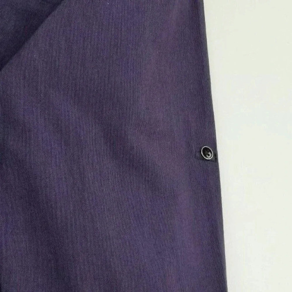 INC Size 2XL Men's Purple Long Sleeve Black Pearl Snap Elbow Button Cotton Shirt - Picture 4 of 6